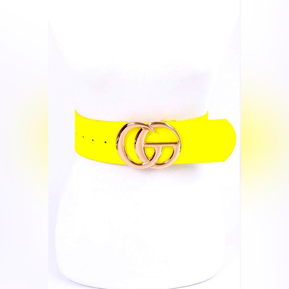 Neon Vegan Leather Waist Statement Belt - Picture 1 of 8